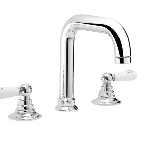 Swadling Invincible Curved Spout Deck Mounted Basin Mixer - 7200006 - Lever or Crosshead